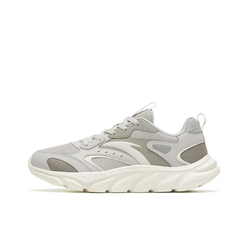 Anta Cushioned Anti-Slip Wear-Resistant Breathable Lightweight Low-Top Running Shoes Men's Gray-0