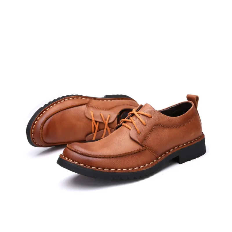 Laoks Men's Casual Shoes Men Low Top Brown/Black-3