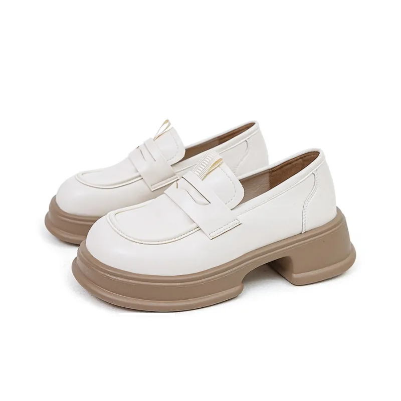 Medd Loafers Women's Low Top Beige , Beige-4