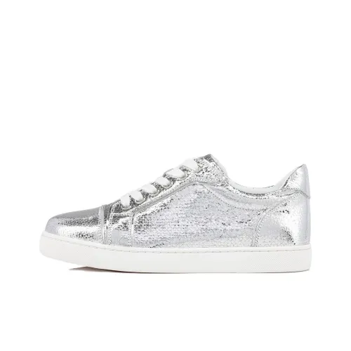 Christian Louboutin Skateboard Shoes Women's Low-Top Silver