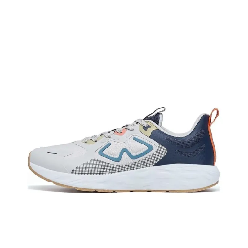 XTEP Shock Absorbing, Non Slip, Wear Resistant, Breathable And Lightweight Low Top Running Shoes Men's Gray Blue-0