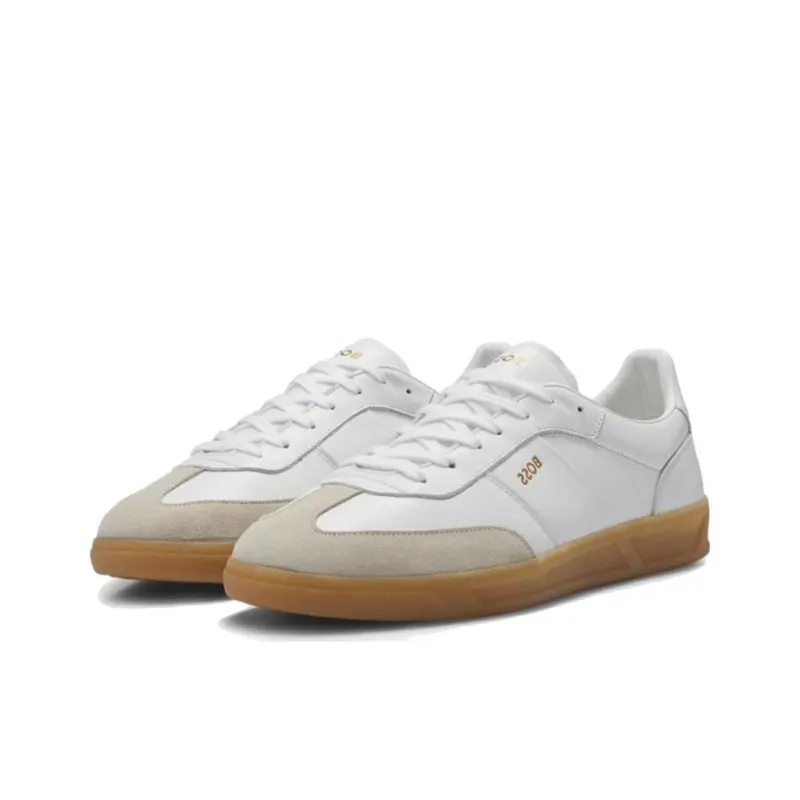 BOSS Embossed-logo Leather Sneakers-0