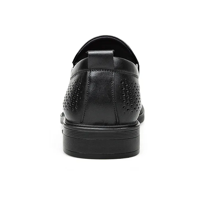 GZZ Dress Shoes Men Low Top Black-2