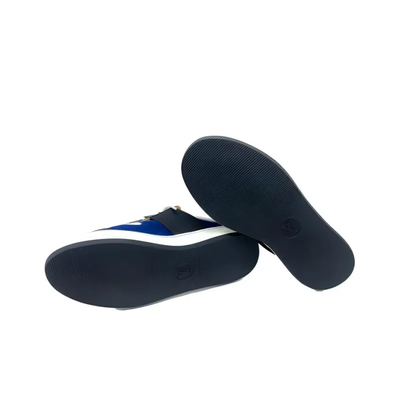 LOUIS VUITTON Lous Closed Toe Slippers Women's Blue Black Brown-4