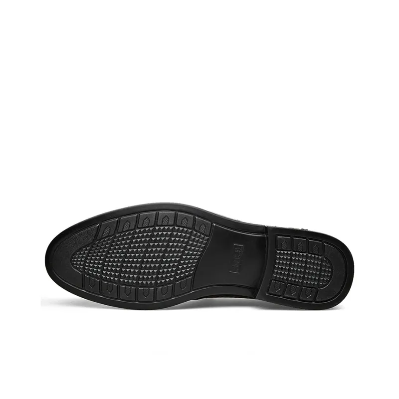 GZZ Dress Shoes Men Low Top Black-4