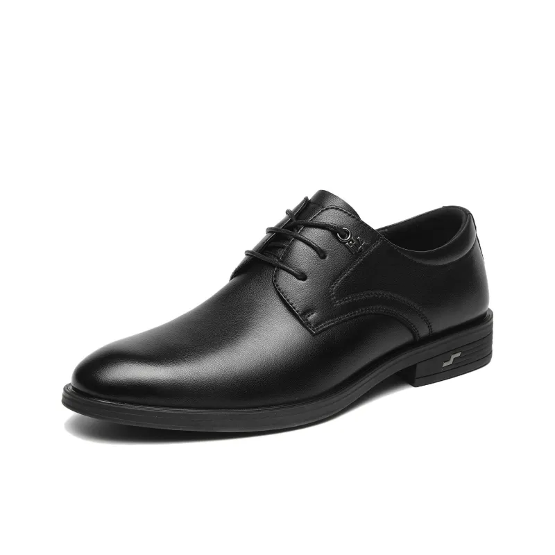 HLA Dress Shoes Men Low Top Black/Brown-1