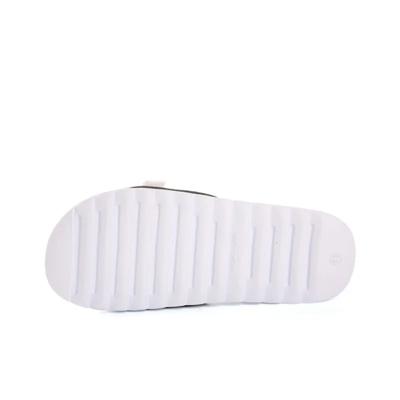 PEAK Rubber Sole EVA Quiet Slide Slippers Men's Black White-4