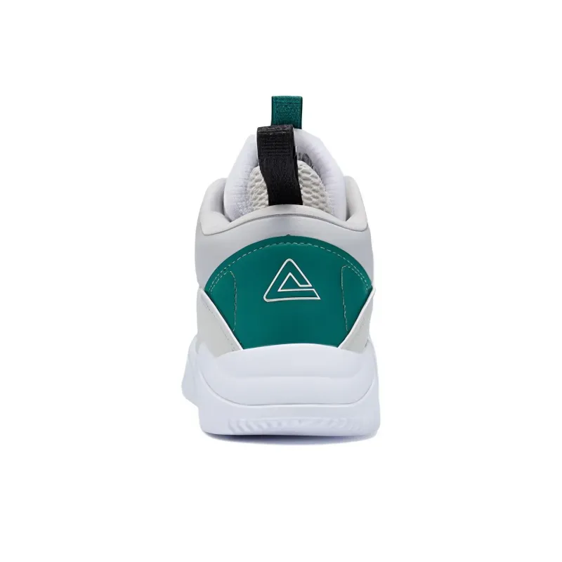 PEAK Anti Slip Wear Resistant Mid Top Casual Shoes Men's Large White Light Gray-2