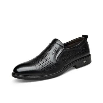 GZZ Dress Shoes Men Low Top Black