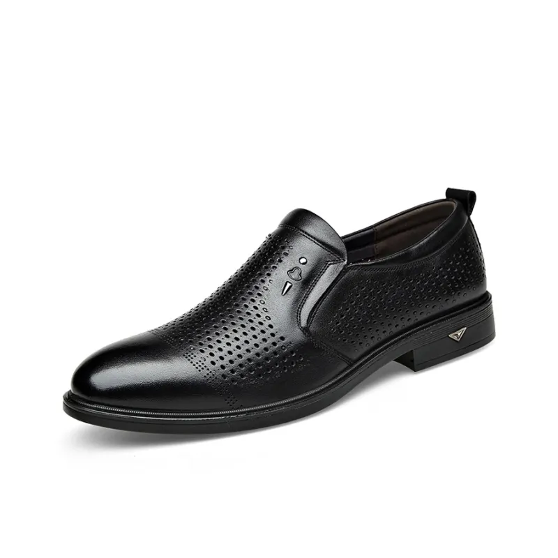 GZZ Dress Shoes Men Low Top Black-0