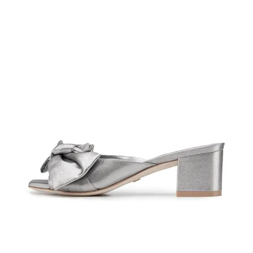 Stuart Weitzman Slide Slippers Women's Silver