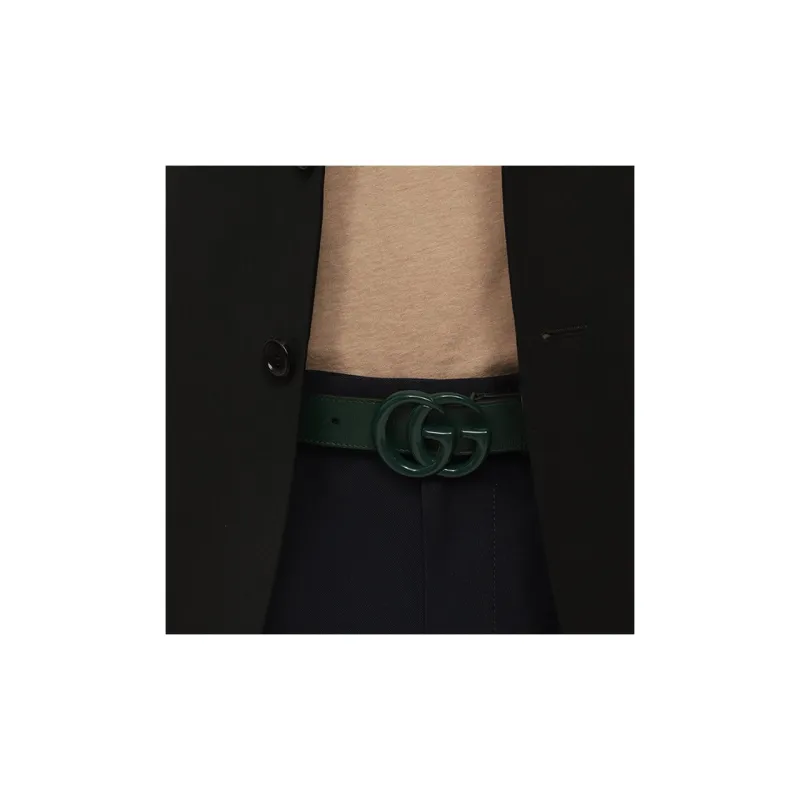 GUCCI Leather Belts Men's Green Width 3CM-4