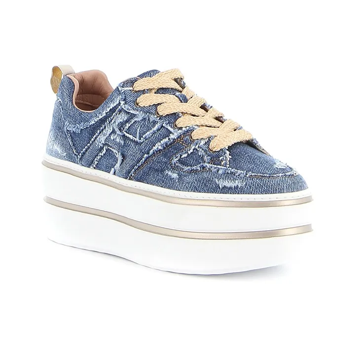 HOGAN H449 Low-Top Platform Shoes Women's Blue-2