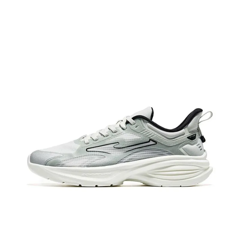 Erke Anti Slip Wear Resistant Low Top Running Shoes Men's Gray Black-0