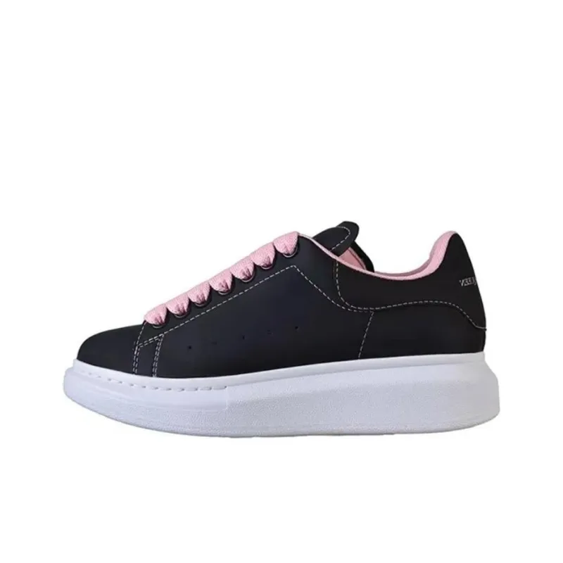 Alexander McQueen Low Top Casual Shoes Women's Black Pink-0