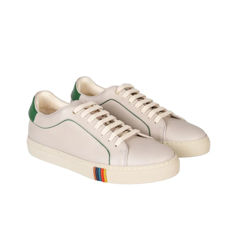 Paul Smith Basso Stylish Skateboarding Shoes Men's White Green-1