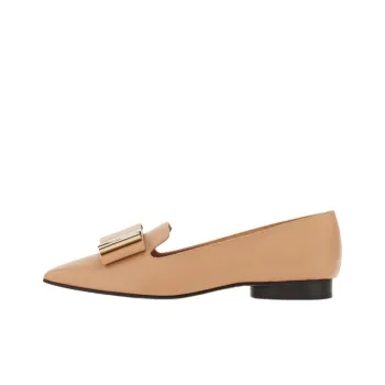 FERRAGAMO Bow detailing Leather Loafers