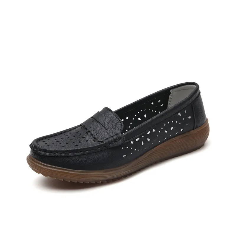 Reivantix Gommino Loafers Women's Beige/Gray/Black/White-2
