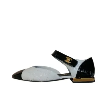 CHANEL Flat Shoes Women's Light Gray