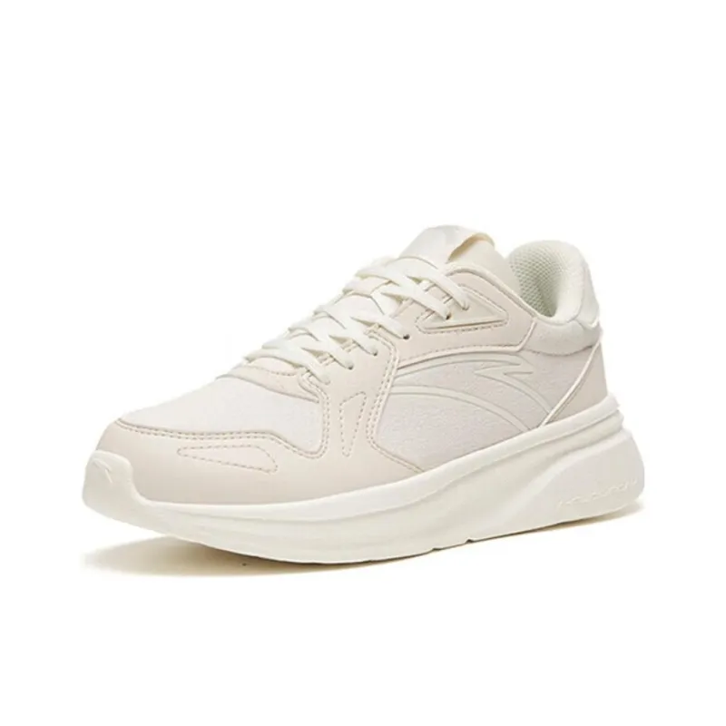 Anta Anti Slip Wear Resistant Low Top Sports Casual Shoes Women's Ivory White-2