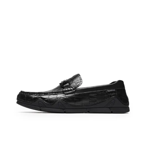 TRUMPPIPE Men's Casual Shoes Men Low-Top Black