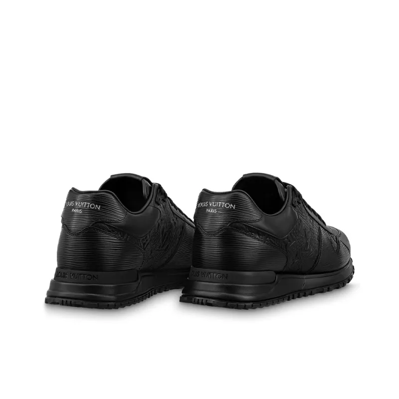LOUIS VUITTON Run Away Sneaker Monogram Embossed Leather Black-2