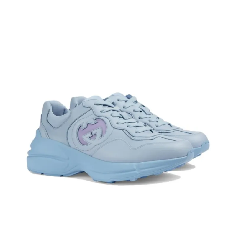 GUCCI Low Top Casual Shoes Women's Light Blue-2