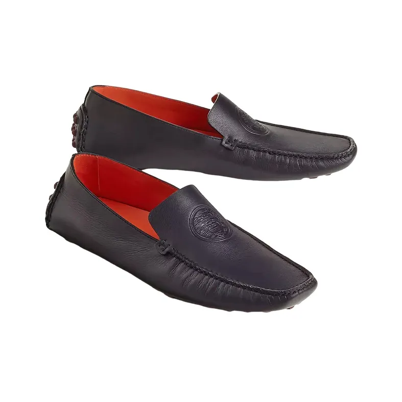 HERMES Gommino Loafers Men's Black-3
