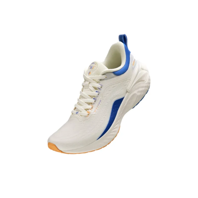 361° Slip Resistant Breathable Cushioning Low Top Running Shoes Men's White Blue-2