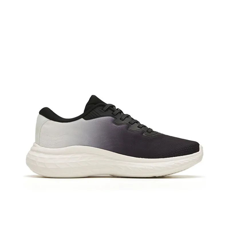 Anta Cushioned Wear Resistant Breathable Rebound Low Top Running Shoes Men's Black White-1
