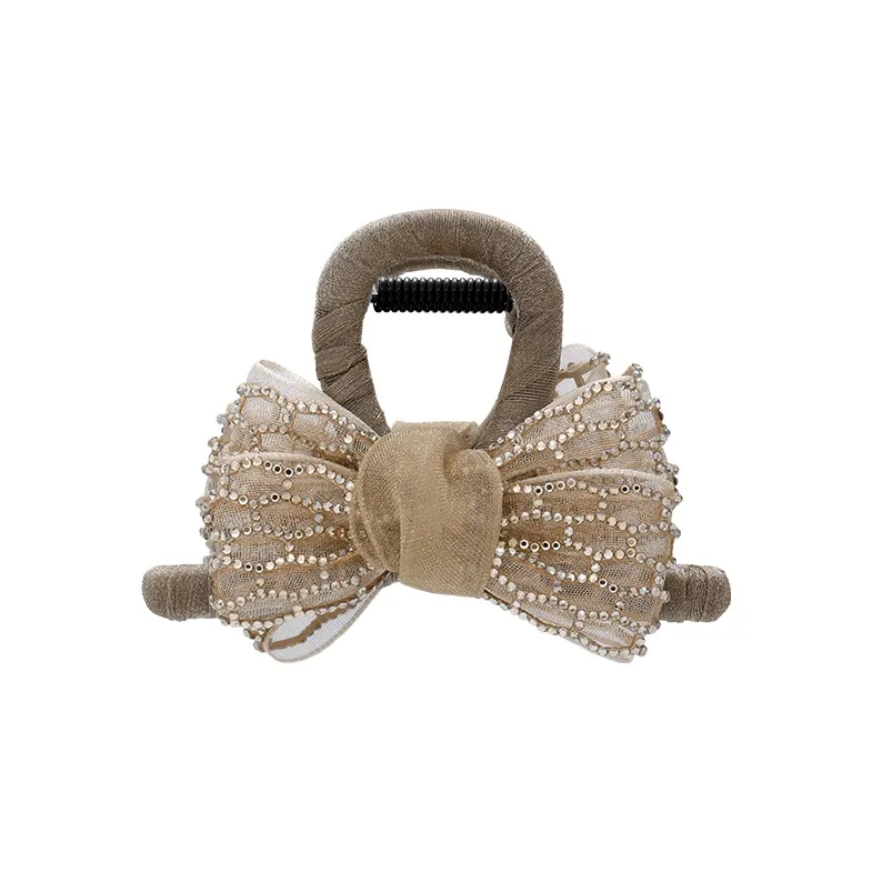 ROYALSASA Silk Chiffon Faux Crystal Hair Clips Women's-7