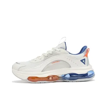 PEAK Cushioning Anti Slip And Wear Resistant Low Top Running Shoes Men's White Orange Blue