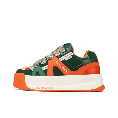 Naked Wolfe Slide Low Top Stylish Skateboarding Shoes Men's Green Orange