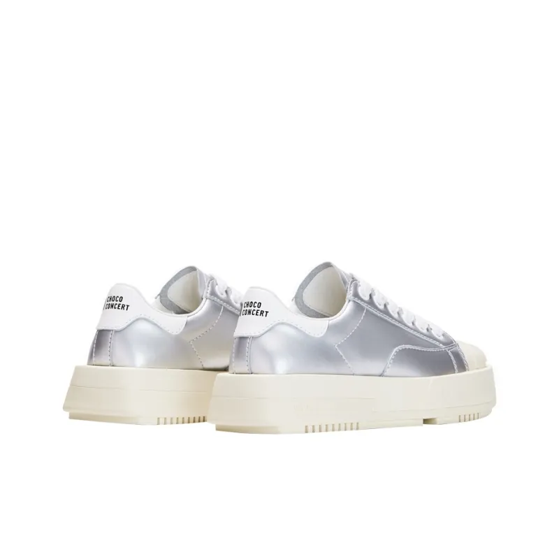 CHOCO CONCERT Low Top Stylish Skateboarding Shoes Unisex Silver Gray-3