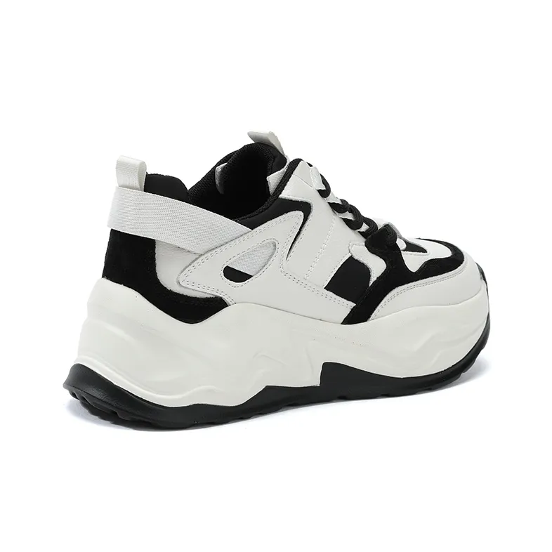 FLOSSIE Chunky Sneakers Women's Low Top Black/Beige Khaki-2