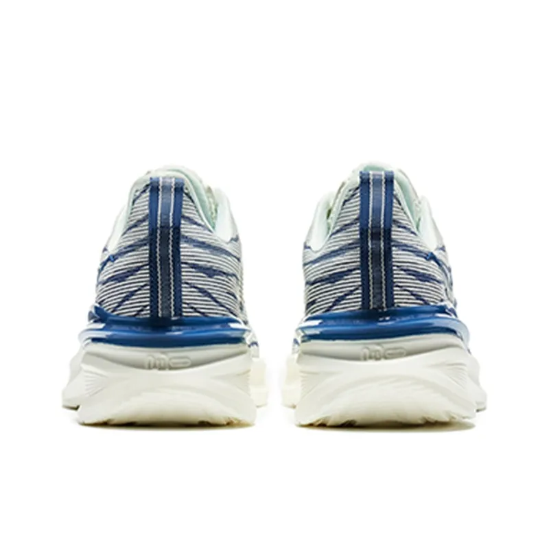 Erke Cushioning Anti Slip And Wear Resistant Low Top Running Shoes Men's White Blue-3