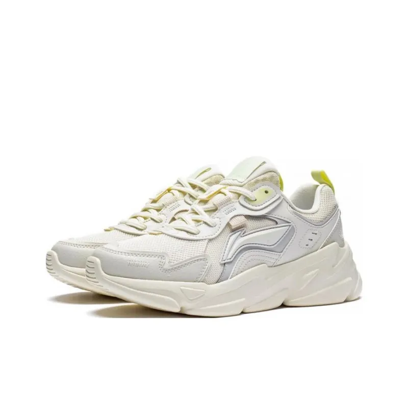 LiNing Clouds Cloud Sea Anti Slip Wear Resistant Low Top Sports Casual Shoes Women's Ecru-2