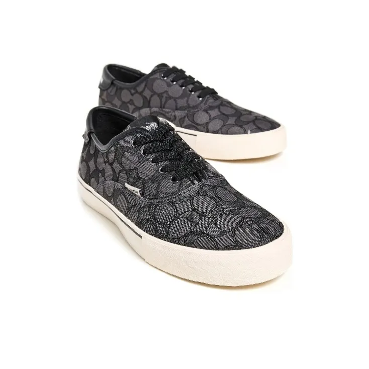 COACH Low Top Stylish Skateboarding Shoes Men's Black-2