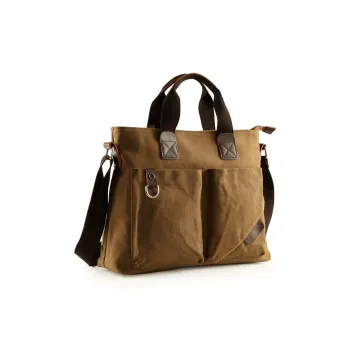 VIHUS Canvas Canvas Bag One Shoulder Handbag Regular Men's Black/Coffee