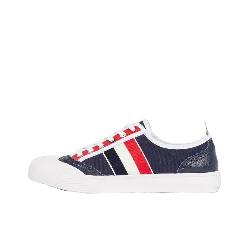 THOM BROWNE· Low Top Stylish Skateboarding Shoes Women's White Blue Red-0