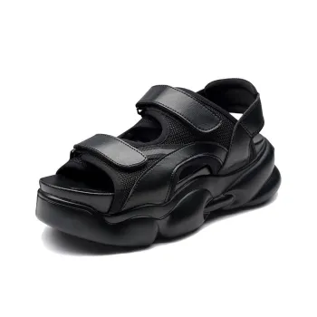 LESELE Beach Sandals Women's Black/White Green