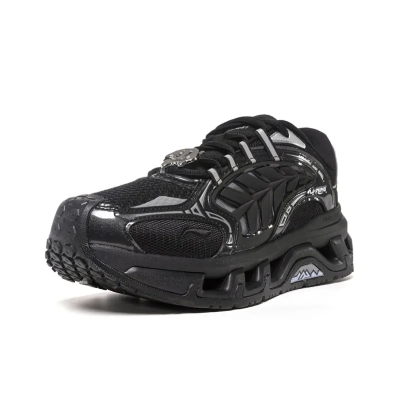 LiNing Mountains Cushioning Breathable Wear Resistant Slip Resistant Low Top Sports Casual Shoes Women's Black-2