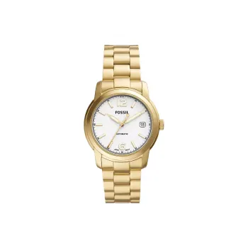 FOSSIL Heritage Collection Wrist Watch Automatic Mechanical Movement Stainless Steel Strap 38mm White Dial Unisex