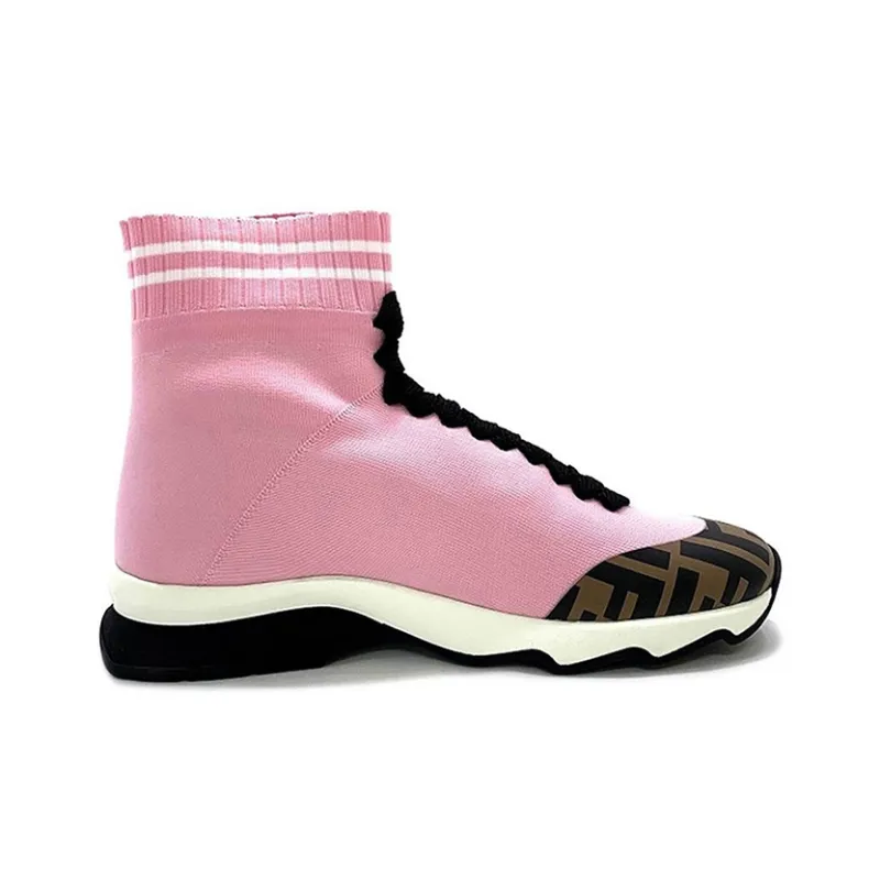 FENDI Slip Resistant Breathable High Top Sports Casual Shoes Women's Pink-1