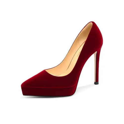 Lily Wei High Heels Women's Burgundy