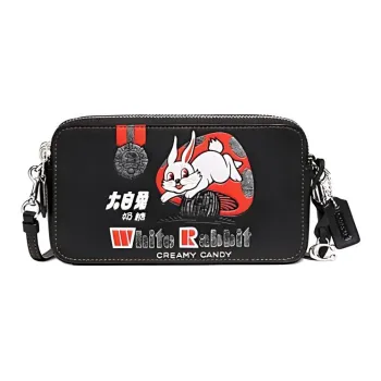 COACH All White Rabbit Collaboration Kira Cow Leather Shoulder Bag Crossbody Bag Small Size Women's Black