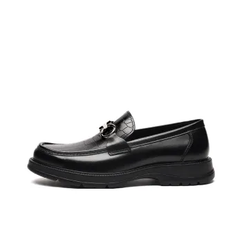 CHARRIOL Metal Accented Slip on Business Commute Dress Shoes For Men's Black
