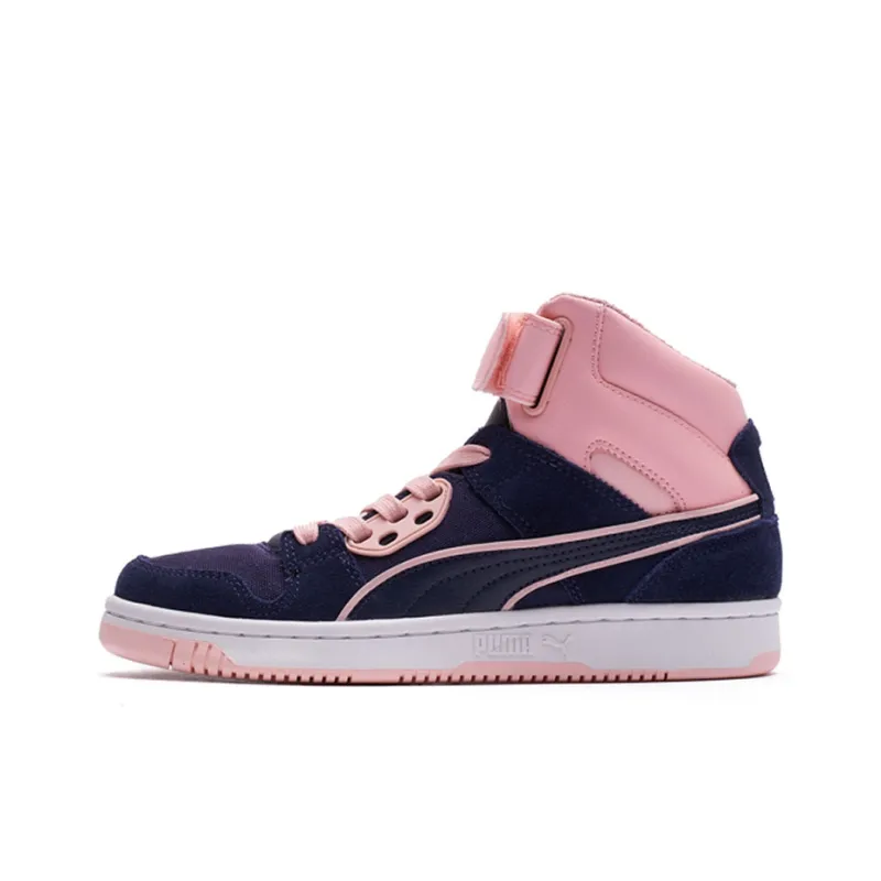 PUMA Rebound Street Skateboard Shoes Women's High-Top Purple/Pink-0