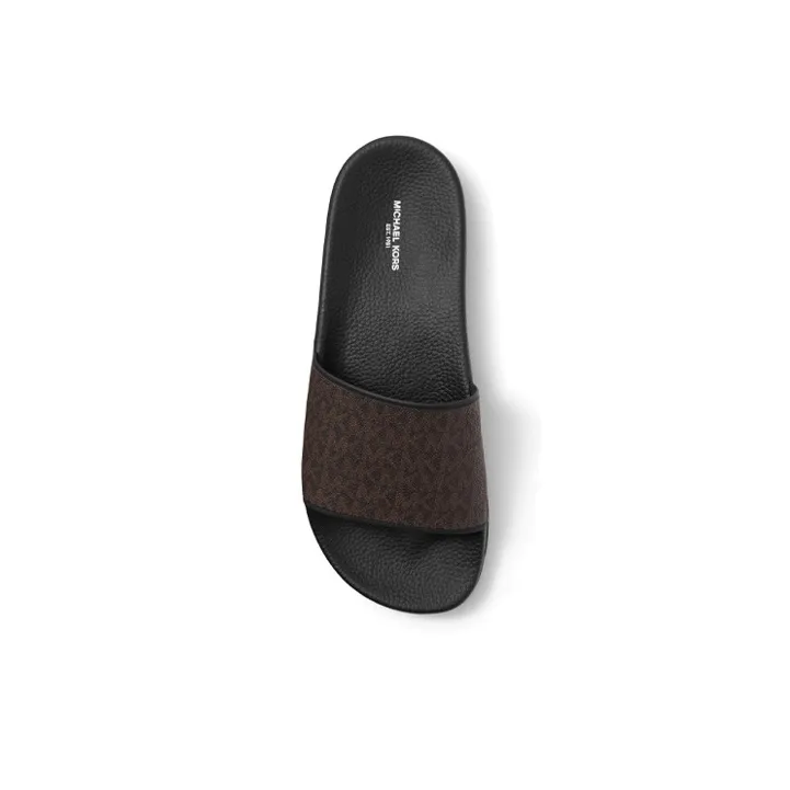 MICHAEL KORS Rubber Sole Abrasion-Resistant Slide Slippers Men's Dark Brown-4