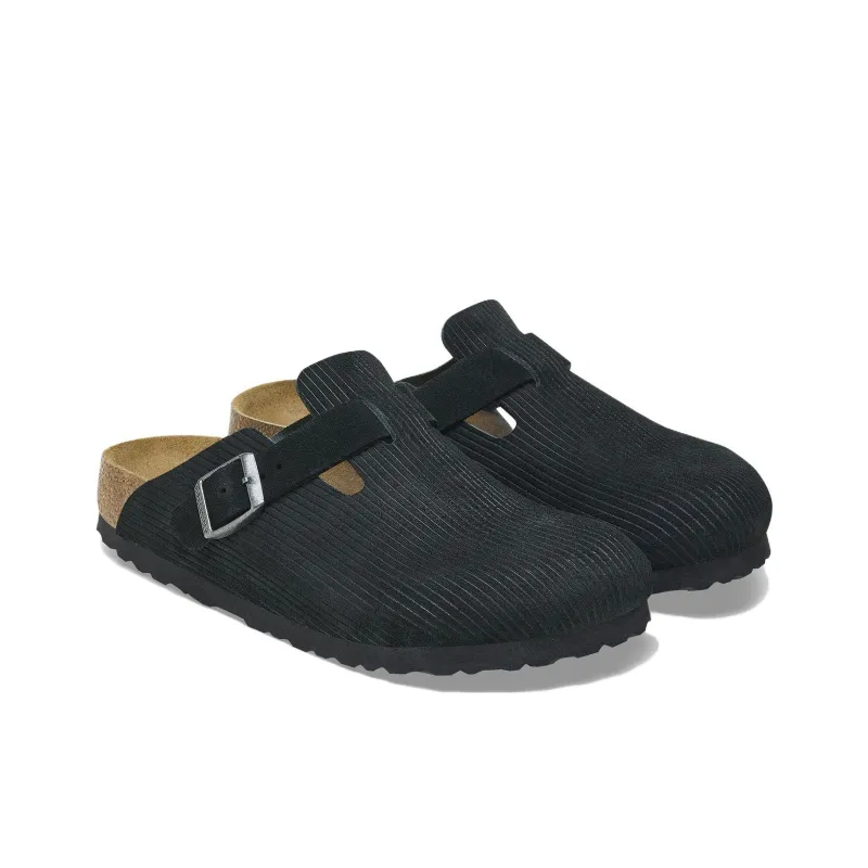 Birkenstock Boston Embossed Corduroy Suede Black-2